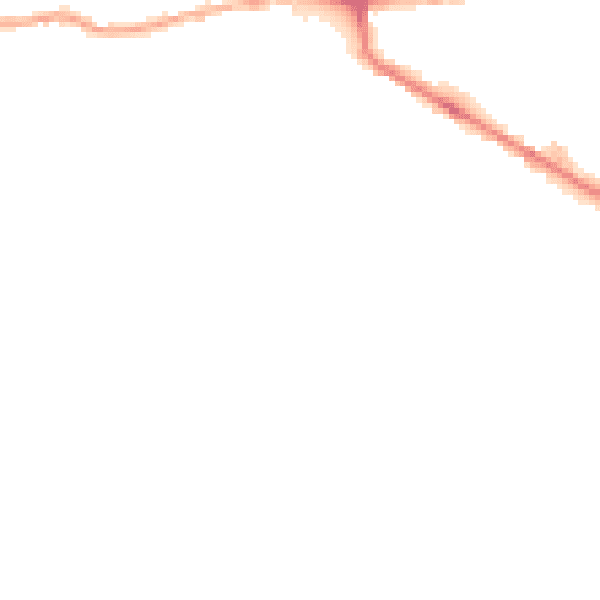 Night-time road noise heatmap for BD19 5NP