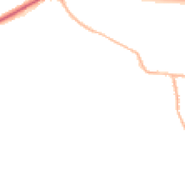 Night-time road noise heatmap for BD19 6AS