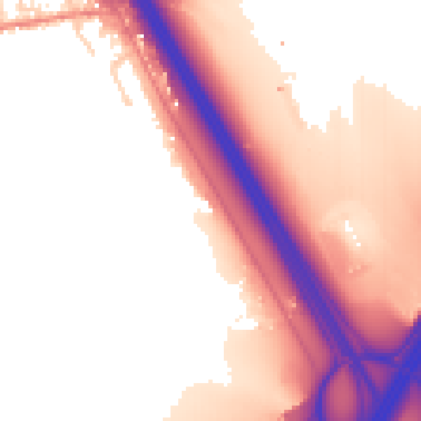 Daytime road noise heatmap for BD19 6BU