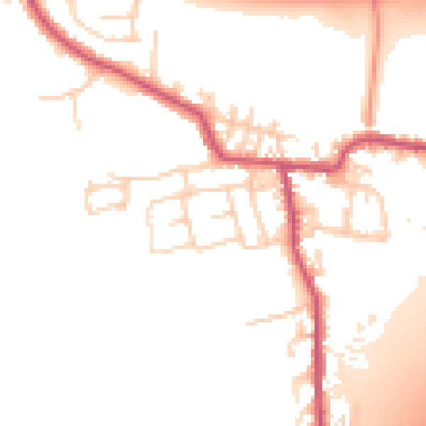 Daytime road noise heatmap for BD19 6DG