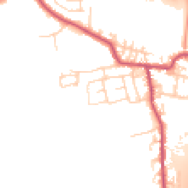 Daytime road noise heatmap for BD19 6DH