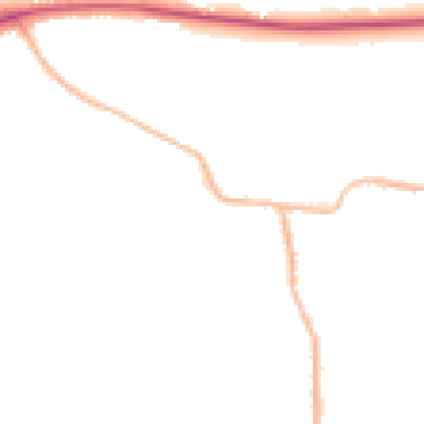Night-time road noise heatmap for BD19 6DP