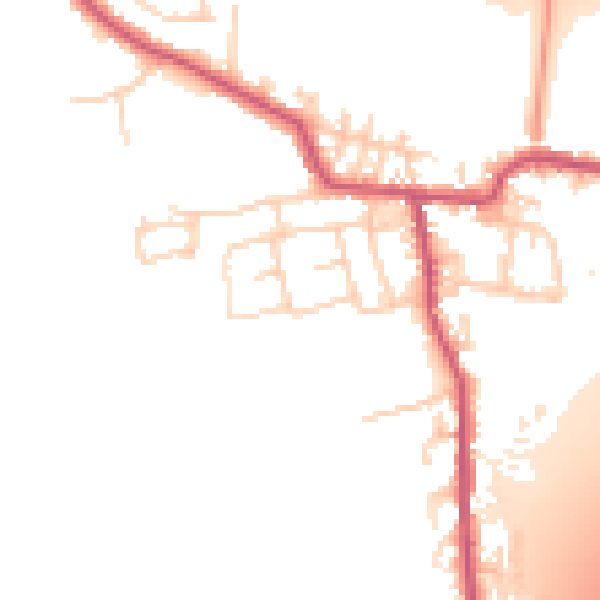 Daytime road noise heatmap for BD19 6DQ