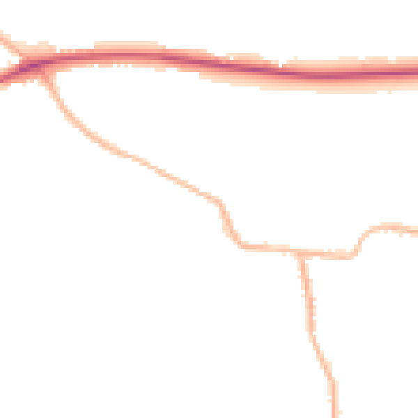 Night-time road noise heatmap for BD19 6DS