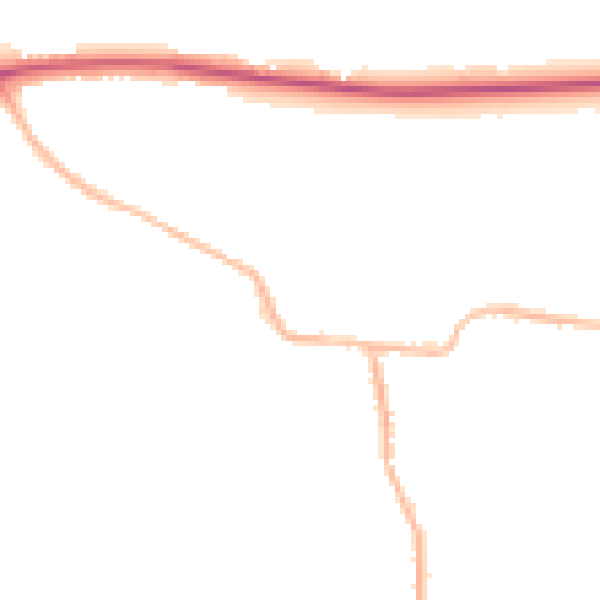Night-time road noise heatmap for BD19 6EA