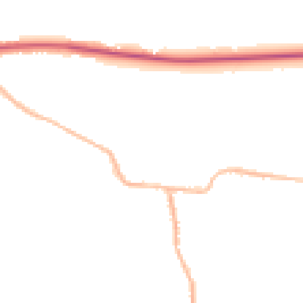 Night-time road noise heatmap for BD19 6EE
