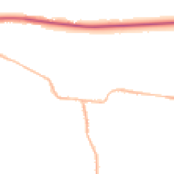 Night-time road noise heatmap for BD19 6EH