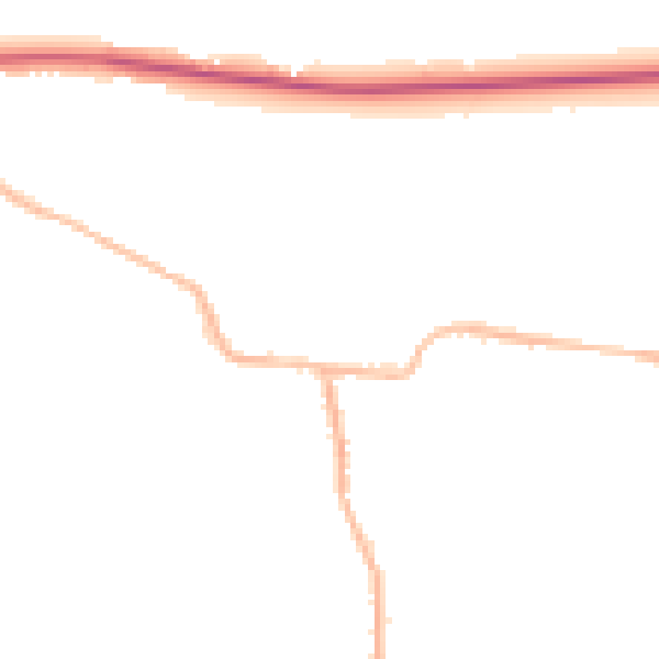 Night-time road noise heatmap for BD19 6EJ