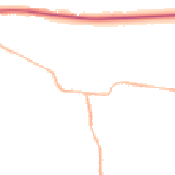 Night-time road noise heatmap for BD19 6EL