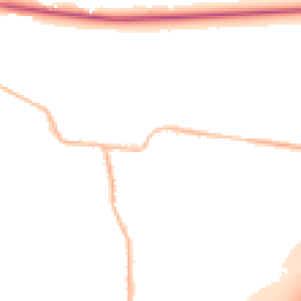 Night-time road noise heatmap for BD19 6EP