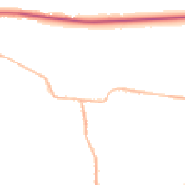 Night-time road noise heatmap for BD19 6ER