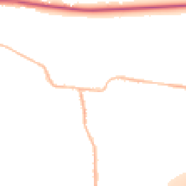 Night-time road noise heatmap for BD19 6ES