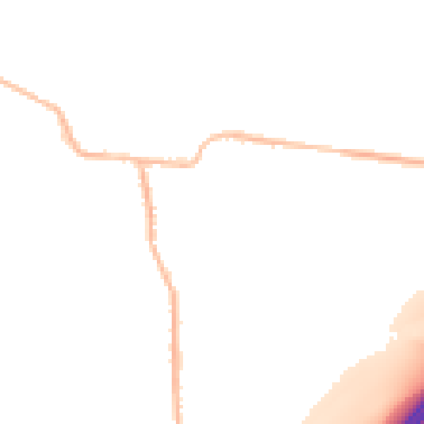 Night-time road noise heatmap for BD19 6EU