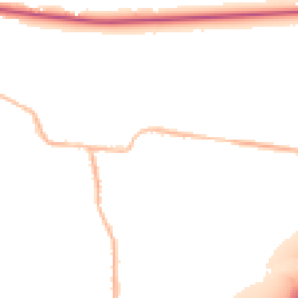 Night-time road noise heatmap for BD19 6EZ