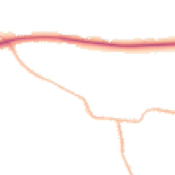 Night-time road noise heatmap for BD19 6HB