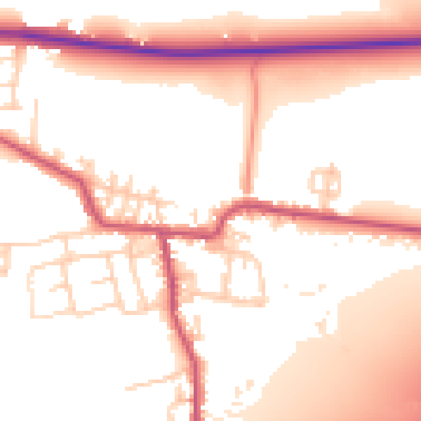 Daytime road noise heatmap for BD19 6HD