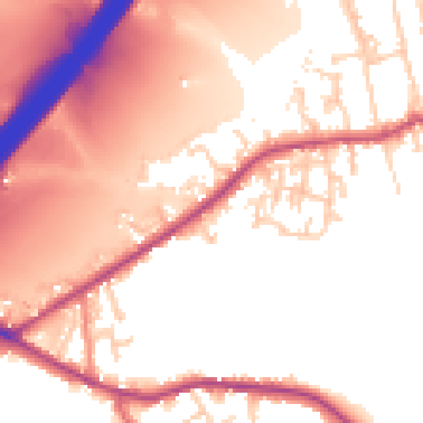 Daytime road noise heatmap for BD19 6JL
