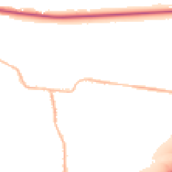 Night-time road noise heatmap for BD19 6JQ
