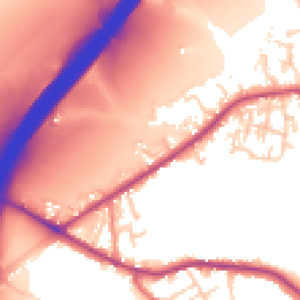 Daytime road noise heatmap for BD19 6JR