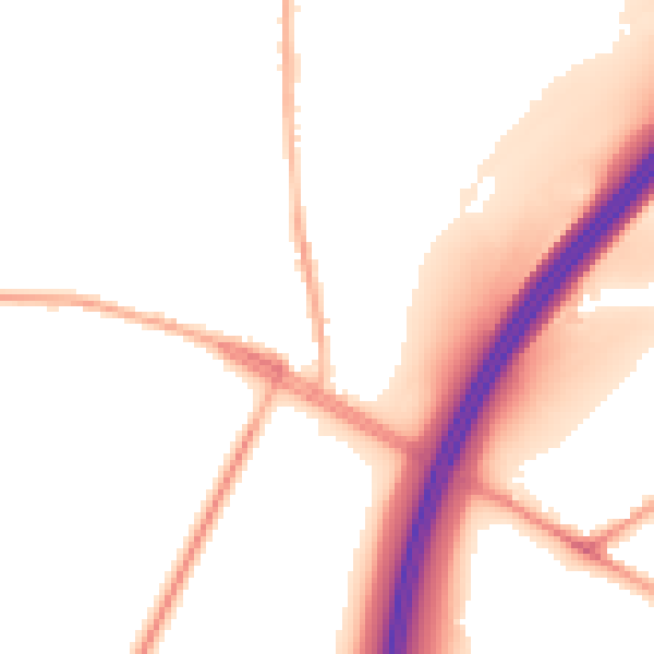 Night-time road noise heatmap for BD19 6LT