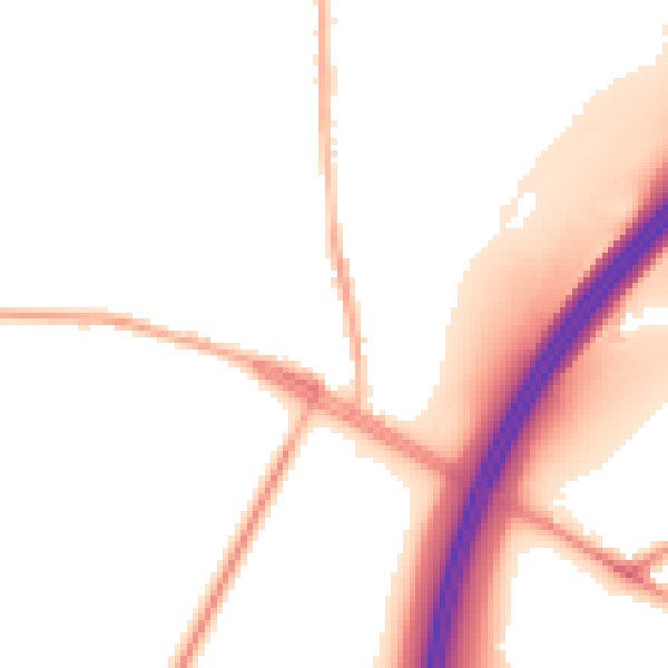 Night-time road noise heatmap for BD19 6LU