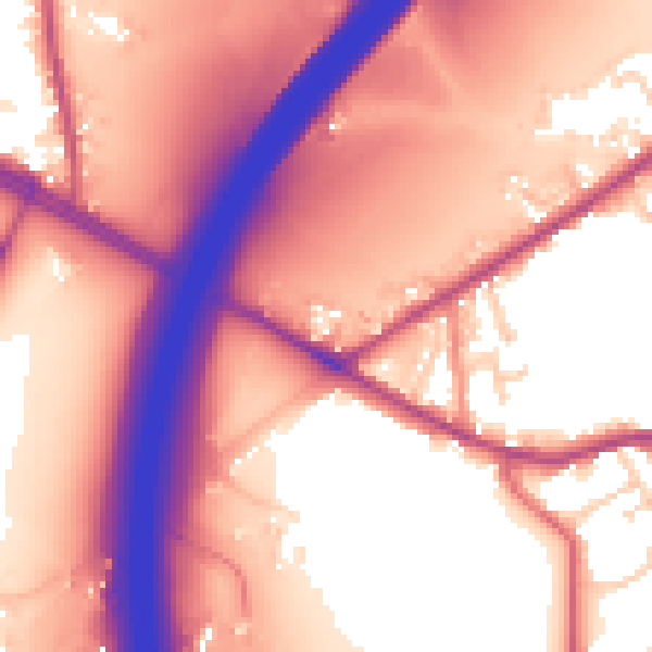 Daytime road noise heatmap for BD19 6ND
