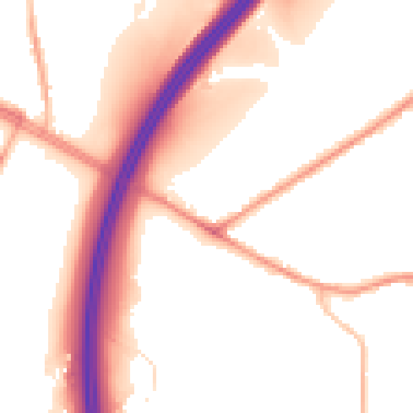 Night-time road noise heatmap for BD19 6ND