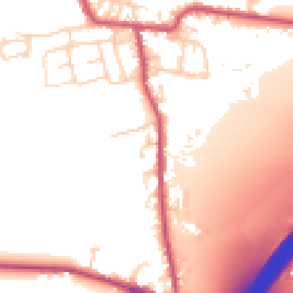 Daytime road noise heatmap for BD19 6NL