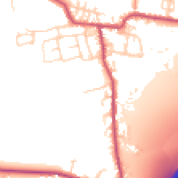 Daytime road noise heatmap for BD19 6NN