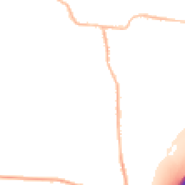 Night-time road noise heatmap for BD19 6NN