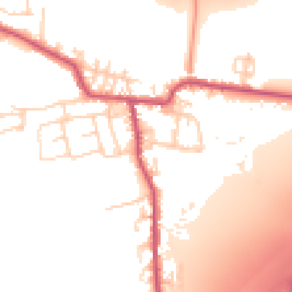 Daytime road noise heatmap for BD19 6NU