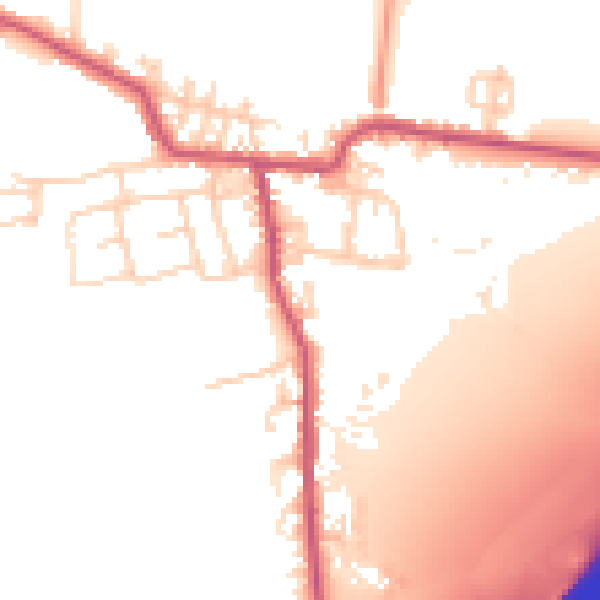 Daytime road noise heatmap for BD19 6NW