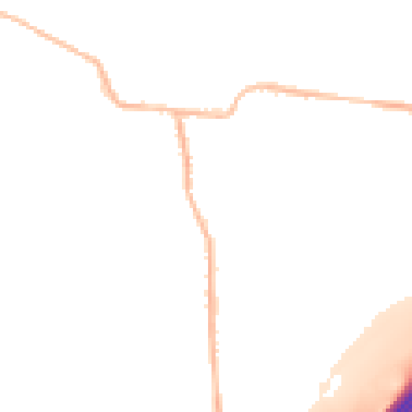 Night-time road noise heatmap for BD19 6NW