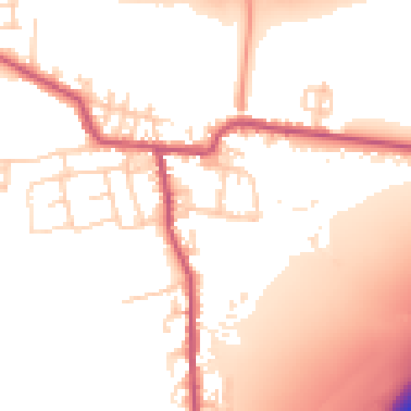 Daytime road noise heatmap for BD19 6NX