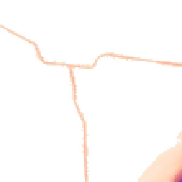 Night-time road noise heatmap for BD19 6NX