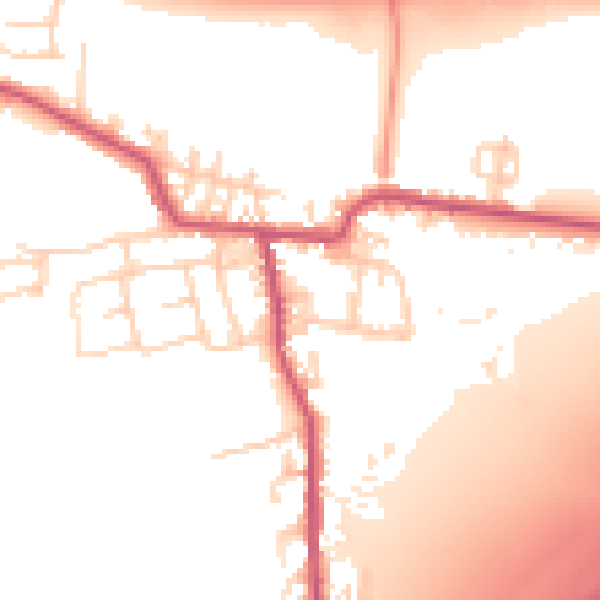 Daytime road noise heatmap for BD19 6PB
