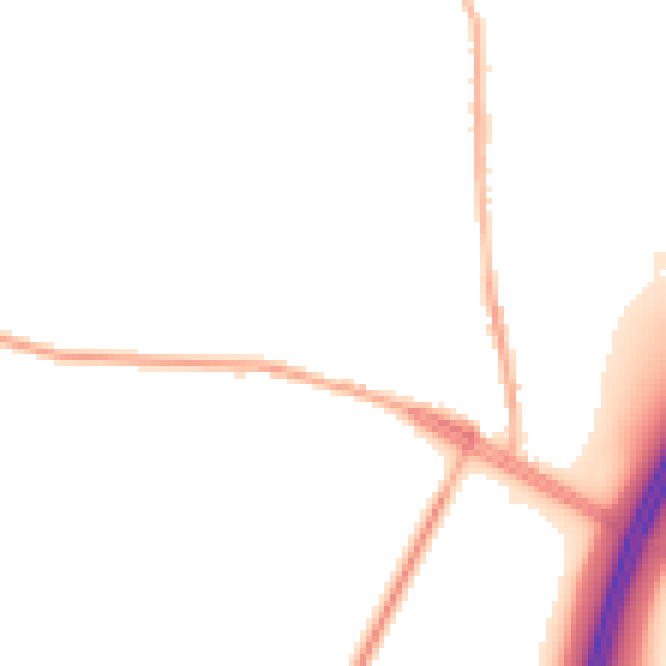 Night-time road noise heatmap for BD19 6PF