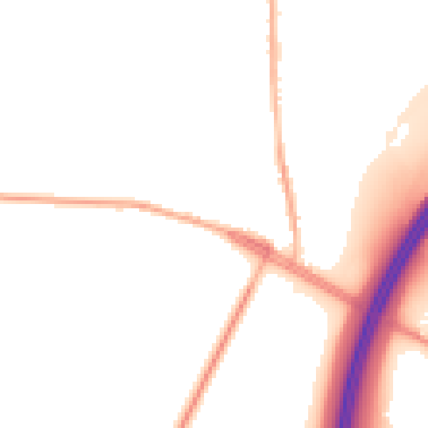Night-time road noise heatmap for BD19 6PW