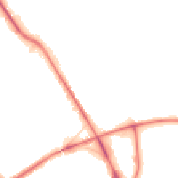 Night-time road noise heatmap for BD2 1AQ