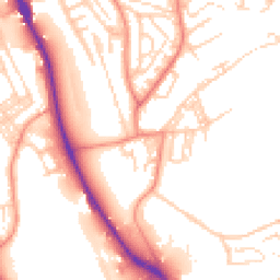 Daytime road noise heatmap for BD2 1BB