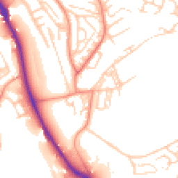 Daytime road noise heatmap for BD2 1BD