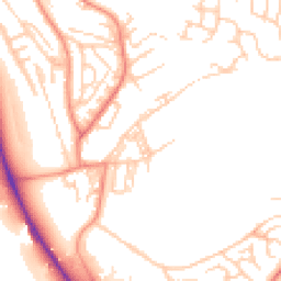 Daytime road noise heatmap for BD2 1BL