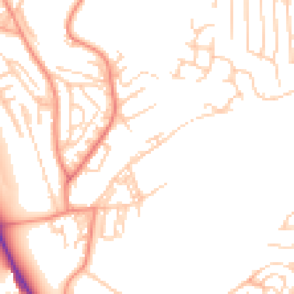 Daytime road noise heatmap for BD2 1BQ