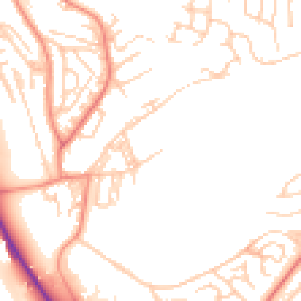 Daytime road noise heatmap for BD2 1BW