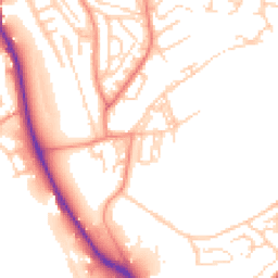 Daytime road noise heatmap for BD2 1DQ