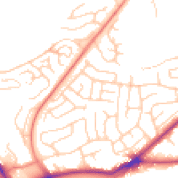 Daytime road noise heatmap for BD2 1EN