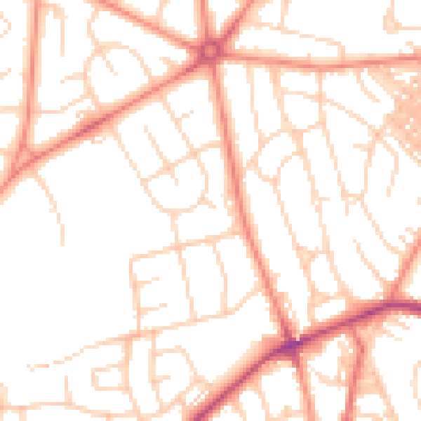 Daytime road noise heatmap for BD2 1JG