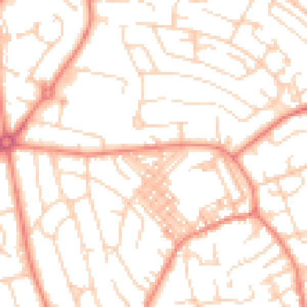 Daytime road noise heatmap for BD2 2LB