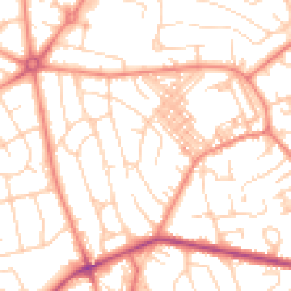 Daytime road noise heatmap for BD2 2LP