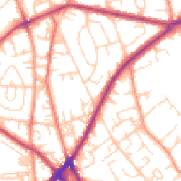 Daytime road noise heatmap for BD2 3AZ